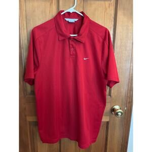Men’s Red Nike Golf Shirt Size Large - 100% Polyester
